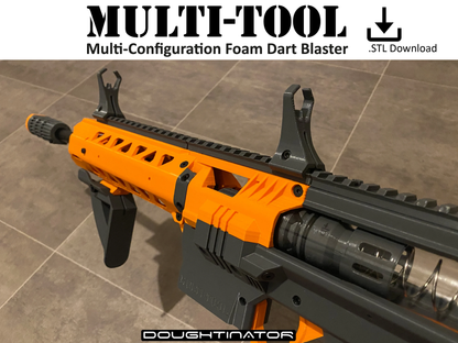 Multi-Tool | 3D Printable High Power NERF Blaster: Digital STL Download
